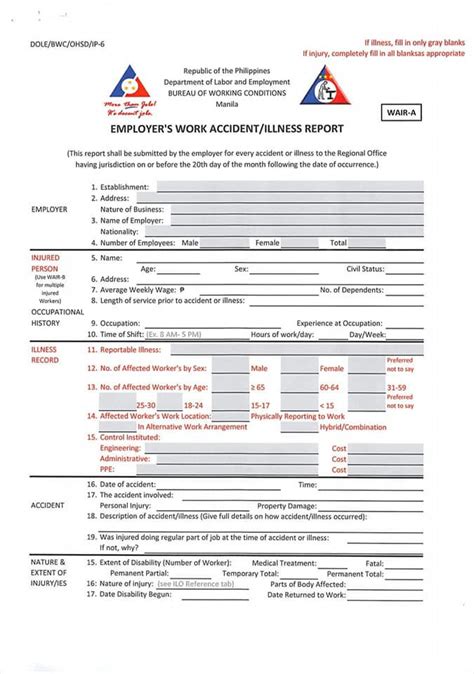 dole wair online submission|Work Accident Illness Report (Labor Advisory No. 07, Series of 2022).